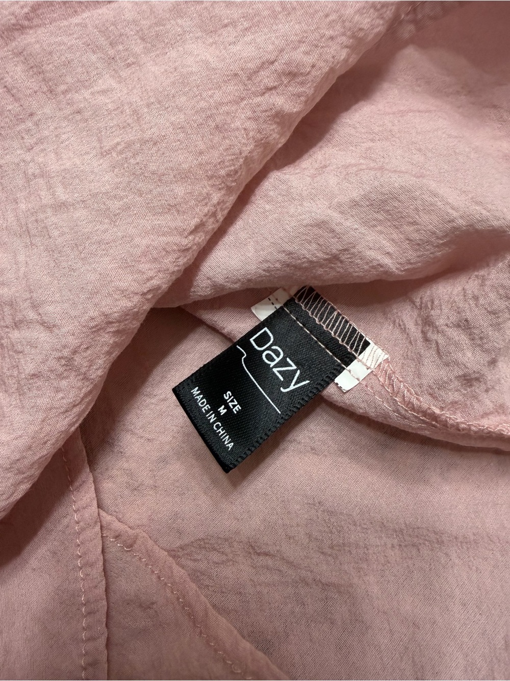 Women's Textured Tie-Sleeve Blouse in Blush Pink - Picture 8 of 8